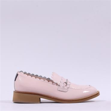 Marco Moreo Maura Frill Slip On Loafer - Pink Patent